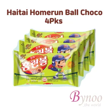 Haitai Choco Home Run Ball, Classic Korean Snack 46g (Pack of 4) 