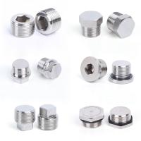 BSP NPT External Thread 304 Stainless Steel Hexagonal End Cap Flange Square End Plug Cap Solid Plug Oil And Water Pipe Fittings Pipe Fittings Accessor