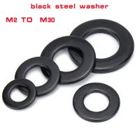 5/50pcs M2 M2.5 M3 M4 M5 M6 M8 M10 M12 M14 M16 M20 M22 M24 GB97 DIN125 Black Grade 8.8 Carbon Steel Flat Washer Plain Gasket Pad