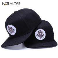 HATLANDER หมวก Snapback แบบแบนติดด้านหลังหมวกแก๊ปหมวกผู้หญิงและผู้ชายฮิปฮอปคุณภาพสูงหมวก Gorras แบบดั้งเดิม