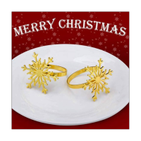 24Pcs Christmas Snowflake Napkin Rings Napkin Holder Accessory for Christmas Dinners Parties, Everyday Table