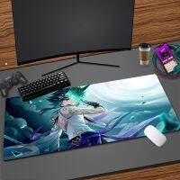 Genshin ผลกระทบ Xiao อะนิเมะ Mousepad เกมสำนักงานขนาดใหญ่คอนโซลแป้นพิมพ์ Pads เกมคอมพิวเตอร์ CS / LOL ยางกันลื่น