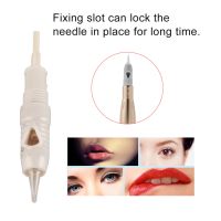 4 ประเภท 10 ชิ้น Eyebrow Lip Tattoo ตลับหมึกโรตารี Micro Needle เข็มปราศจากเชื้อแบบใช้แล้วทิ้ง