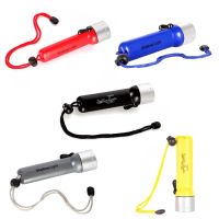 High Lumen Diving Flashlight Handheld Small Divers Bright Torch Snorkeling Lamp Kayak Flashing Light Water Sports Blue