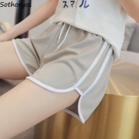 Patchwork Sleep Bottoms Simple Basic Shorts Teenagers Loose Cozy Elastic Waist Nightwear Home Breathable Females Lounge Popular