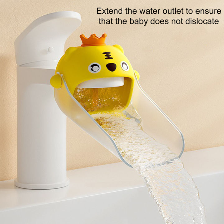 ตัวต่อก๊อกน้ำต่อหัวก๊อกซิลิโคนน้ำประปาสำหรับเด็กลายการ์ตูนช่วยในการล้างมือด้วยการต่อขยาย