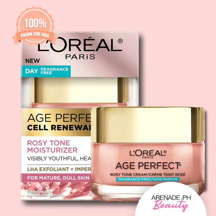 Loreal Paris Fragrance Free Age Perfect Cell Renewal Rosy Tone Face Moisturizer With Lha 8899