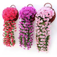 【DT】 hot  Violet Artificial Flower Party Decoration Simulation Valentines Day Wedding Wall Hanging Basket Flower Orchid fake Flower