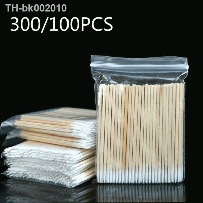 ⊕▽ Disposable Cotton Swab Lint Free Micro Brushes Wood Cotton Buds Swabs Ear Clean Stick Eyelash Extension Glue Removing Tool