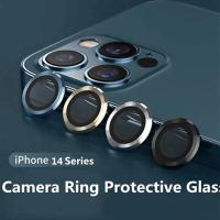 For iPhone 14 Pro Max Metal Ring Glass 13 14 pro Cover Camera Lens Protectors for iPhone 15pro max 13mini 15pro Protective Cap  Screen Protectors