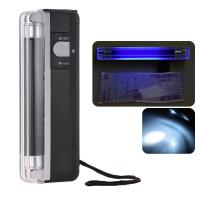 2-in-1 Portable Mini Money Detector Counterfeit Cash Currency Banknote Bill Checker Tester with UV Light Flashlight for USD EURO POUND
