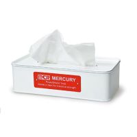 TIS กล่องใส่ทิชชู่ Mercury Tin tissue box White กล่องกระดาษทิชชู่ สีขาว กล่องทิชชู่  กล่องใส่กระดาษทิชชู่