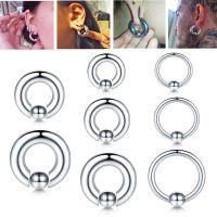 1PC Steel Captive Bead Rings PIERC Nose Ring Large Size Earring 0.8-10MM BCR Nipple Hoop Lip Ring Ear Expander Piercings Jewelry Electrical Connectors