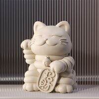 Kawaii Home Decor Ceramic Lucky Cat Sculpture And Figurine Room Decor Desk Accessories Maneki Neko Statue Ornaments Craft Gifts