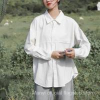 ♤ 【เสื้อแขนยาวผู้หญิง】?? หลวมป่าแขนยาวเสื้อฤดูใบไม้ผลิและฤดูใบไม้ร่วงใหม่เกาหลีเสื้อเสื้อสีขาว SC8683