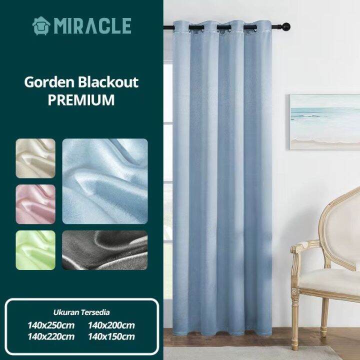 Miracle Gorden Blackout Polos Premium Original Import Minimalis Shading Gorden Blackout