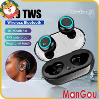 ManGou หูฟัง TWS หูฟังไร้สาย หูฟังบลูทูธ HiFi Bluetooth 5.0 ชุดหูฟังสเตอริโอในหู เอียร์พอดแบบสปอร์ต หูฟัง BASS ลดเสียงรบกวน หูฟังเกม TWS Earphone