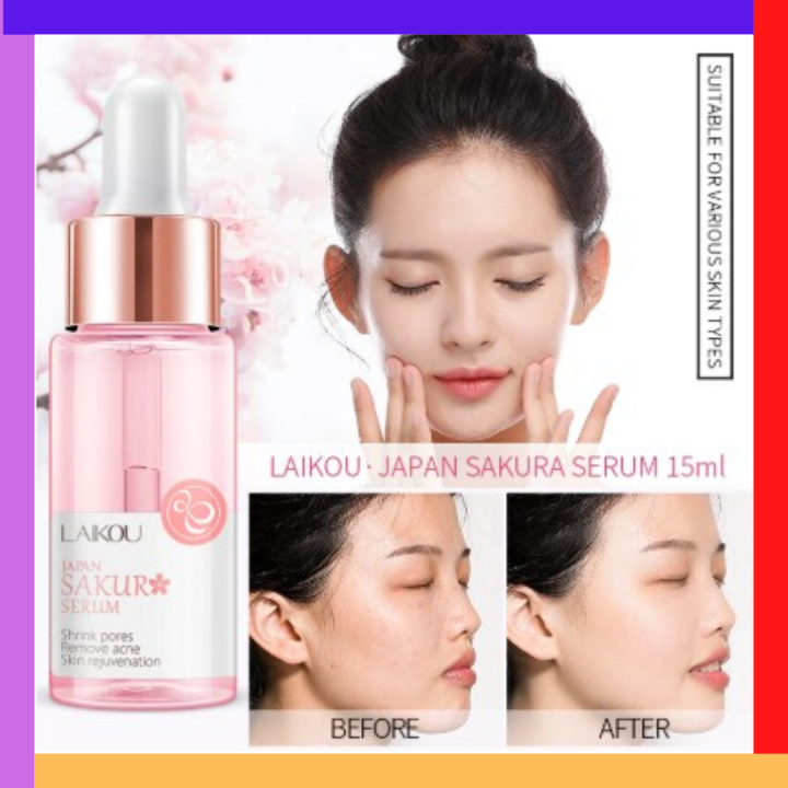 15ml JAPAN Sakura Pure Hyaluronic Acid Serum Essence Oil Shrink Pores ...