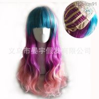 ? วิกผม wig ใหม่สามสีไล่ระดับสีผู้หญิงผมยาวหยิกใยเคมีอุณหภูมิสูงไหมเรียบผู้หญิงผมยาวหยิก