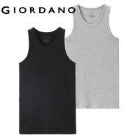 Giordanoผู้ชาย สองแพ็คผ้าฝ้ายสีทึบ U- คอ บาง เสื้อกั๊ก Free Shipping 18242012