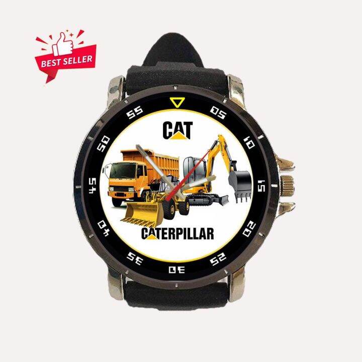 Jam Tangan Cat Catervillar Logo Bisa Custom Nama Dan Poto Lazada