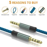 Jack 3.5mm AUX Cable Audio Cable 3.5 mm Jacks Speaker Cable 4 Poles Nylon Braided for Headphones Car MP3 Cord Extension male