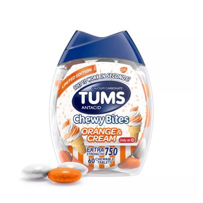 TUMS Antacid Chewy Bites - Orange &amp; Cream (60 Chewable Tablets)