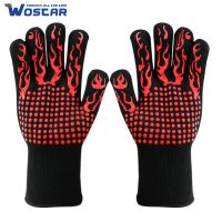 Barbecue Gloves Anti Heat Fire Resistant Long Cooking Gloves Grill Oven Microwave Barbecue Kitchen Accessories Oven Mittens Potholders  Mitts   Cozies