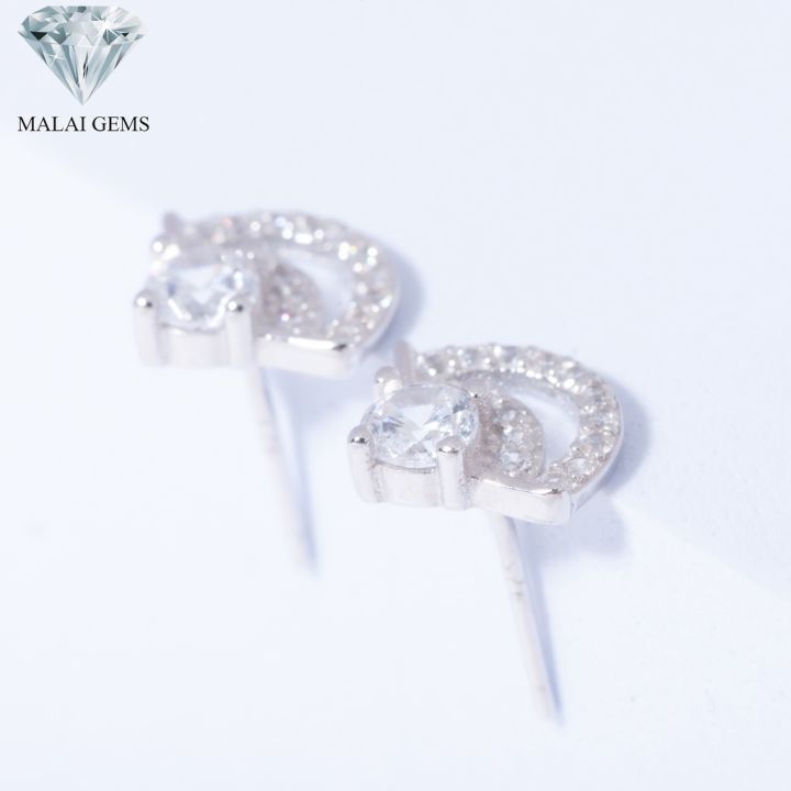 malai-gems-ต่างหูเพชร-เงินแท้-silver-925-เพชรสวิส-cz-เคลือบทองคำขาว-รุ่น-075-1ea770-แถมกล่อง-ต่างหูcz-ต่างหูเงินแท้-ต่าง