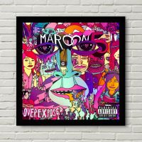 Maroon 5 Overexposed อัลบั้มเพลงคลุมโปสเตอร์ผ้าใบพิมพ์ลายภาพวาดตกแต่งบ้าน (ไร้กรอบ)