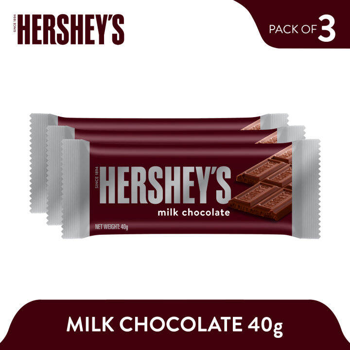 HERSHEY'S Milk Chocolate Bar 40g (Pack of 3) Lazada PH