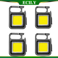 ECILY ไฟฉาย USB แบบพกพาแบบพกพาขนาดเล็กแบบชาร์จไฟได้พวงกุญแจ LED สำหรับกลางแจ้งแคมป์ปิ้งฉุกเฉิน500ma ตกปลาเกลียว