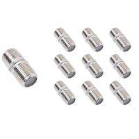 100 Pack Coaxial Cable Connector FType Silver Plated Adapter Female To Female For TV Cables, VCR