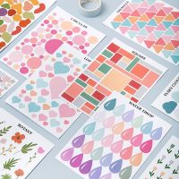 Colorful Decorative Colored Heart-Shaped Adhesive Sticker Cute Diary Album Decorative Stickers  Stationery Sticker Stickers Labels