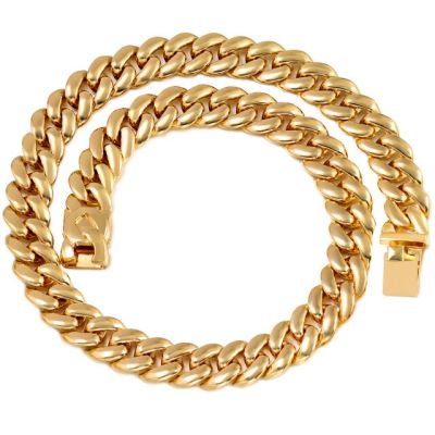 JDY6H Hip Hop Minimalist Miami Cuban Link Chain Necklace For Men Women Bling Gold Color Chunky Metal Choker Necklaces Luxury Jewelr