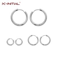 Kinitial New Hoop Earrings Simple Smooth Circle Earrings Basketball Brincos Loop Earrings for Women Piercing Jewelry Oorbellen