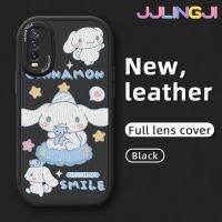 Jjlingji เคสสำหรับ Vivo Y20 Y20i Y12s Y20s Y20 2021 Y12a Y20S กรัม Y20T Y20S เมตรเคส Y20S D น่ารักลาย Cinnamoroll ดีไซน์ใหม่เคสใส่โทรศัพท์หนังซิลิโคนนิ่มป้องกันตกคลุมทั้งหมดเคสมือถือกันกระแทกป้องกันเลนส์กล้อง