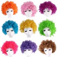 Halloween children fluffy hair color fans adults cos cos multicolor explosion head performing clown wig spot