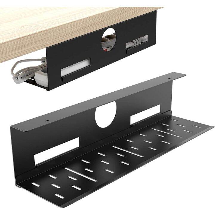 Under Desk Stainless Steel Cable Management Tray Cable Power Cord