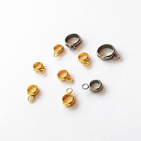 20pcs/lot Stainless Steel Gold Color Loose Spacer Bead Bail Charm for DIY Handmade Leather Bracelets Necklace Jewelry Findings