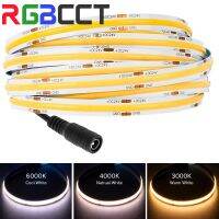 5m Roll 1600 LEDs Flexible COB FOB LED Strip Lights FCOB High Density Light Linear Warm Nature Cool White Dimmable DC12V DC24V