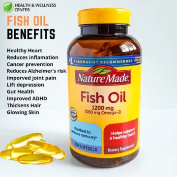 Nature Made Omega 3 Fish Oil 1200mg One Per Day Softgels, Fish Oil  Supplements, 290 Count