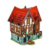 MOC The Medieval Market Village Building Blocks Set House Tavern Blacksmith Shop Architecture Bricks Toys For Children Xmas Gift