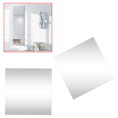 2ชิ้นกระจกกระเบื้องผนังสติ๊กเกอร์ตารางกาวตนเองติดบน DIY บ้านห้องน้ำห้องครัวห้องนอนตกแต่ง30x30cm