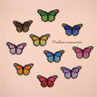 Fabric Embroidered Colored Butterfly Patch Clothes Sticker Bag Sew Iron On Applique DIY Apparel Sewing Clothing Accessories B146 Haberdashery