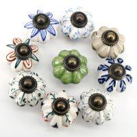 【LZ】✉✎  1x Hand Painted Ceramic Door Handles Antique Furniture Drawer Pulls Crack Kitchen Cabinet Knobs and Handles 33mmx38mm