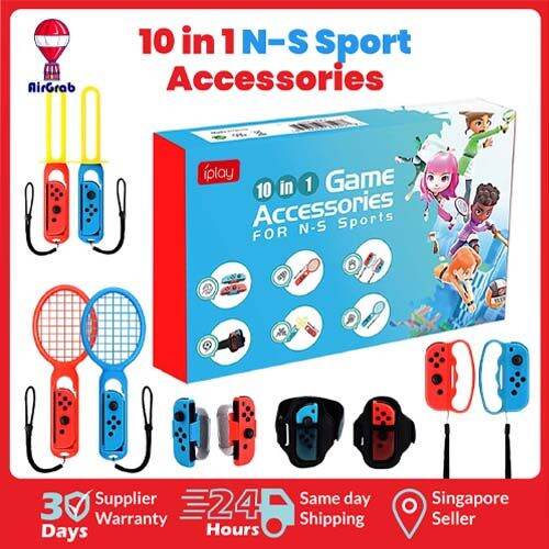 Nintendo Switch Sport Controller Accessories Set 10 in 1 Leg Strap