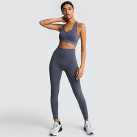 Seamless Yoga Set Women Tracksuit Sport Outfit Long Sleeve Fitness Gym Clothing Crop Top Bra Leggings Workout Suit Sportswear