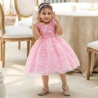 European And American New Infant And Childrens Dress Infant And Childrens Side Embroidery Beaded Lace Girls Piano Performance Dress