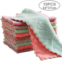 10-Pack 9.85 x9.85  Microfiber Cleaning Cloth，Dish Towels  Double-Sided Dish Drying Towels，Reusable Household Cleaning Cloths for House Furniture Tabl